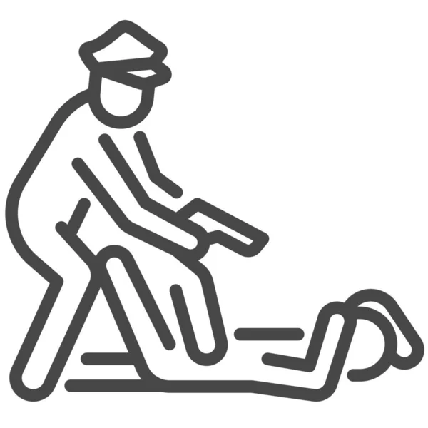 Иконка Ареста Полицейского Стиле Аутлайн — стоковый вектор