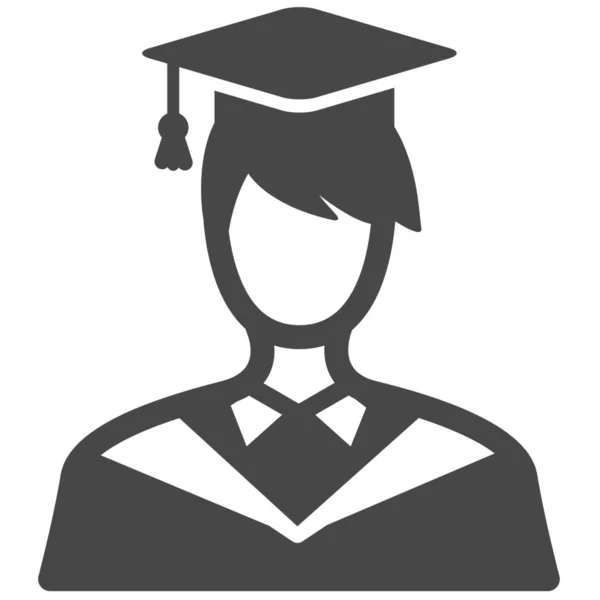 College Student Education Graduated Icon Solid Style — Stock Vector