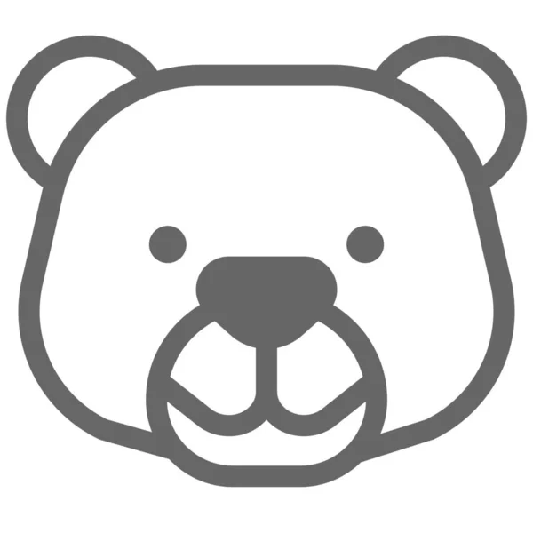 Animal Bear Teddy Icon Outline Style — 스톡 벡터