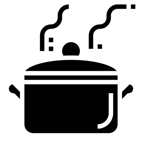 Кип Ятити Гарячу Кухонну Ікону Суцільному Стилі — стоковий вектор