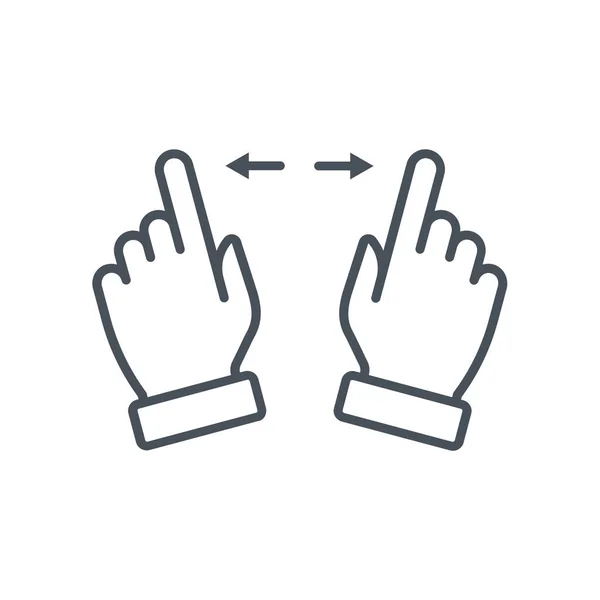 单击轮廓样式中的手指手势图标 — 图库矢量图片