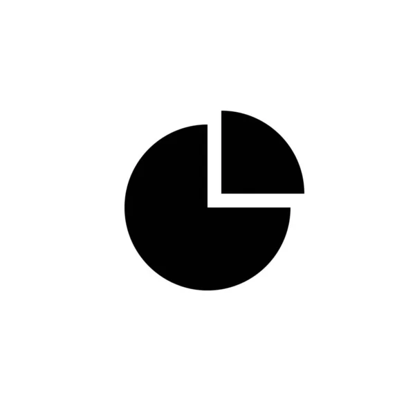 Data Pie Quarter Icon Solid Style — Stock Vector