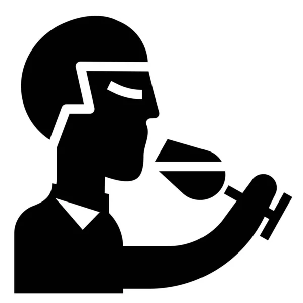 Drinks Manners Specialist Icon Solid Style — Stock Vector