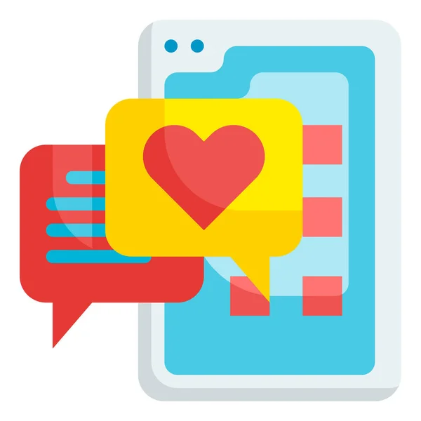Love Message Chat Icon Valentine Day Category — Stock Vector