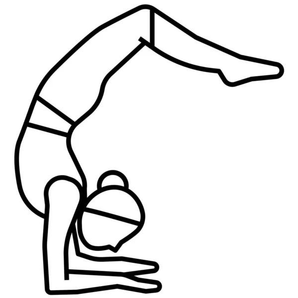 Pose Schorpioen Yoga Icoon Outline Stijl — Stockvector