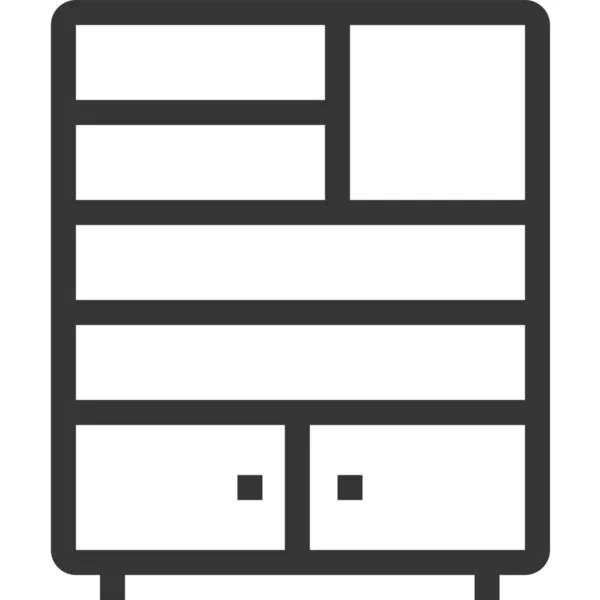 Cabinet Closet Furniture Icon Outline Style — Stock Vector