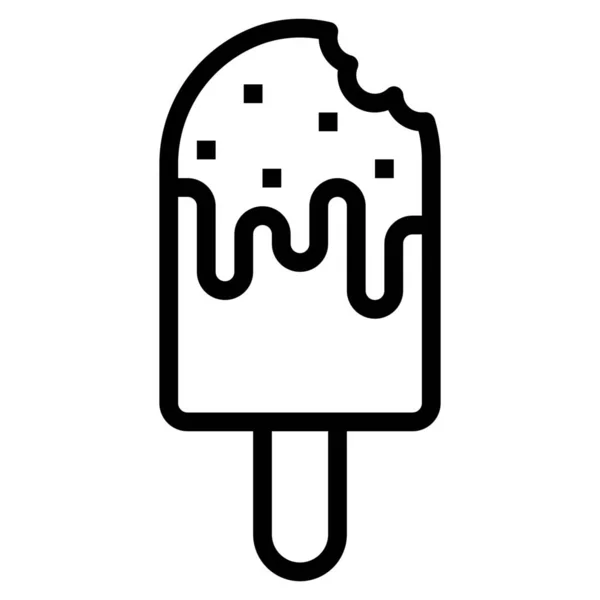 Bisscreme Dessert Symbol Outline Stil — Stockvektor