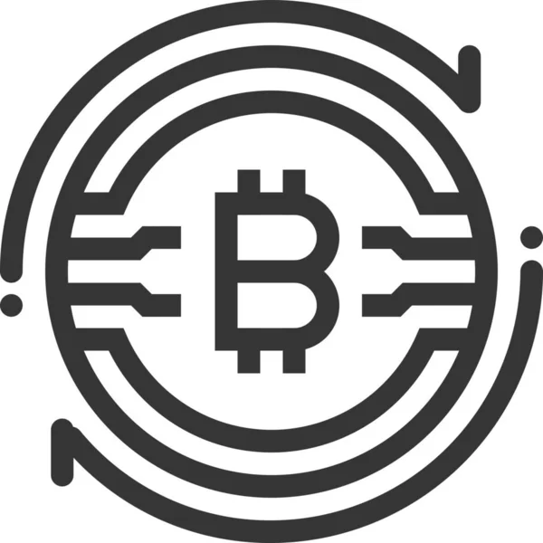 비트코인 인증서 Crypto Icon Outline Style — 스톡 벡터