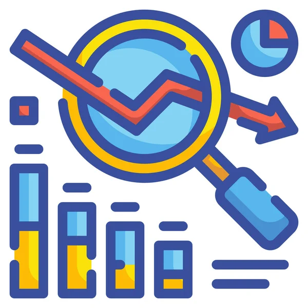 Ícone Gráfico Vidro Analytics — Vetor de Stock