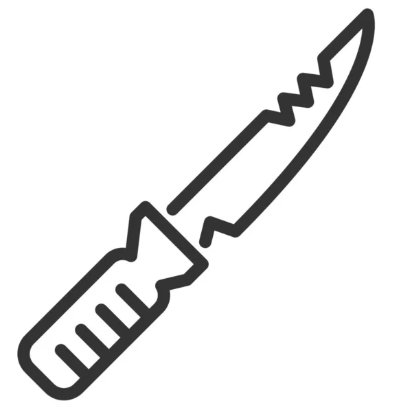 Outline Tarzında Dalış Vites Bıçağı Simgesi — Stok Vektör