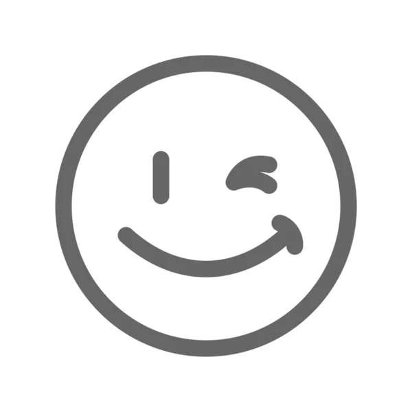 Piscar Emoji Ícone Emoticon Estilo Esboço — Vetor de Stock
