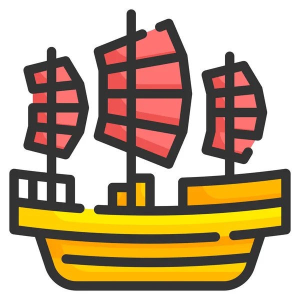 帆船の海のアイコン — ストックベクタ