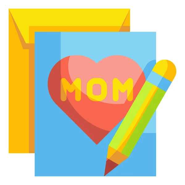 Kart Zarfı Karşılama Simgesi Anneler Günü Kategorisinde — Stok Vektör