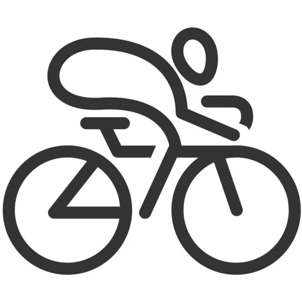 Bicicleta Ciclismo Icono Las Carreras Estilo Esquema — Vector de stock