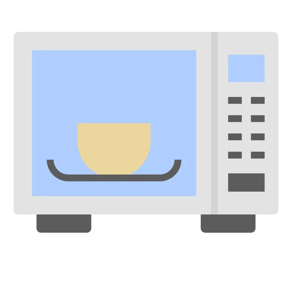 Kitchen Kitchenware Microwave Icon Flat Style — Stock Vector