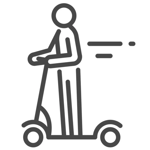 Electric Kick Scooter Personal Icon Outline Style — Stock Vector
