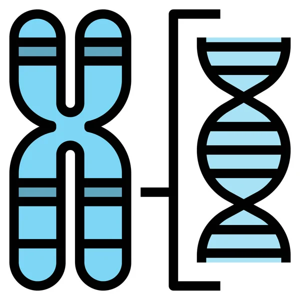 Значок Хромосоми Dna Стилі Заповненого Контуру — стоковий вектор
