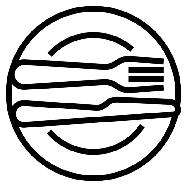 Cutlery Etiquette Excellent Icon Outline Style — Stock Vector