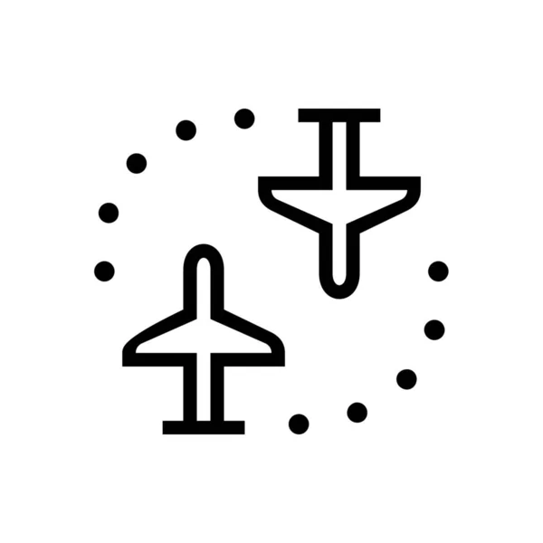 Airplane Back Forth Journey Icon Outline Style — Stock Vector