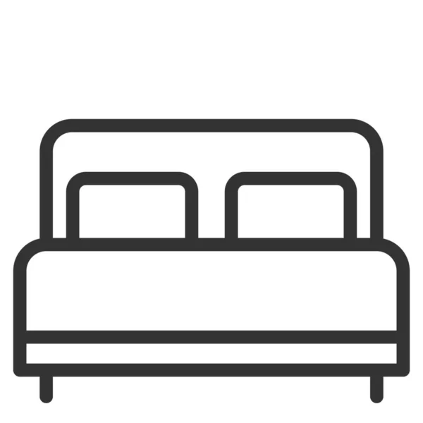 Дополнительная Кровать Иконка Спальни Стиле Абрис — стоковый вектор