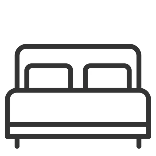 Cama Extra Icono Dormitorio Estilo Esquema — Vector de stock