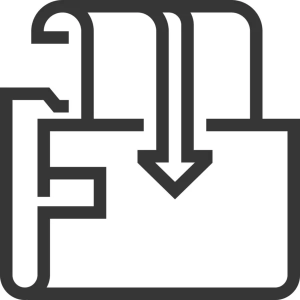 Computerdokument Herunterladen Icon Outline Stil — Stockvektor