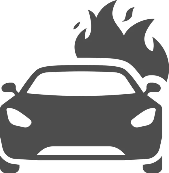 Значок Вогню Автомобіля Аварії Суцільному Стилі — стоковий вектор
