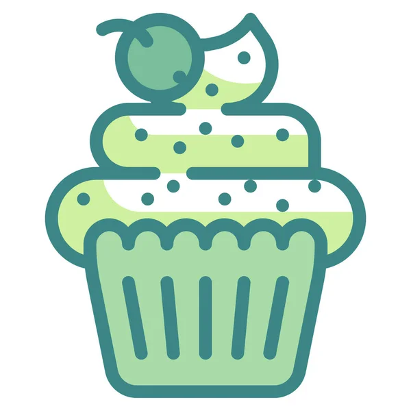 Ícone Sobremesa Cupcake Padaria Estilo Esboço Preenchido — Vetor de Stock
