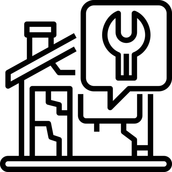 Casa Reparación Renovación Icono — Vector de stock