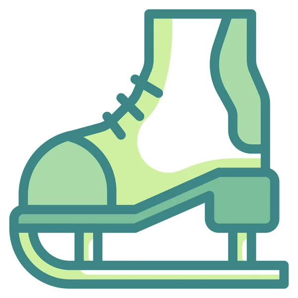 Hobby Roller Skates Icon Filled Outline Style — Stock Vector