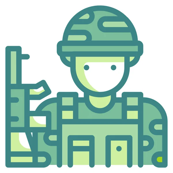 Icono Pistola Avatar Ejército Categoría Avatares — Vector de stock