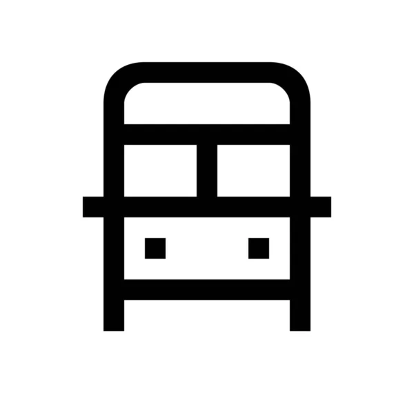 Bus Openbaar Vervoer Pictogram Outline Stijl — Stockvector