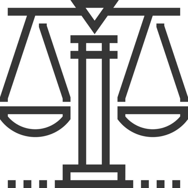 Cour Égalité Juge Icône Dans Style Contour — Image vectorielle