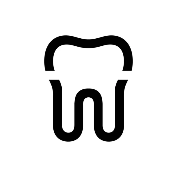 Ikona Zęba Korony Anatomicznej Zarysie — Wektor stockowy