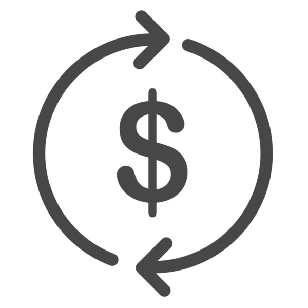 Ikona Měnového Cyklu Cash Flow Stylu Osnovy — Stockový vektor