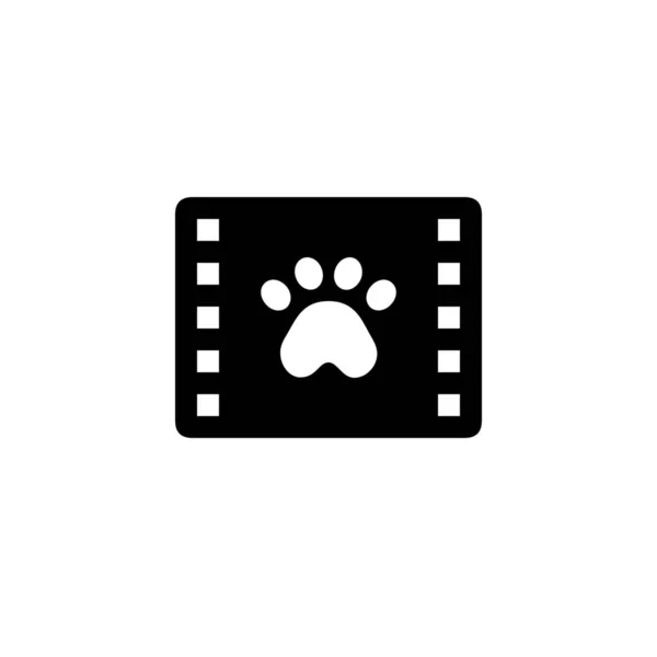 Animal Film Media Icon Solid Style — Stock Vector