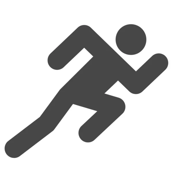 Leichtathletik Wettkampflauf Ikone Solid Stil — Stockvektor