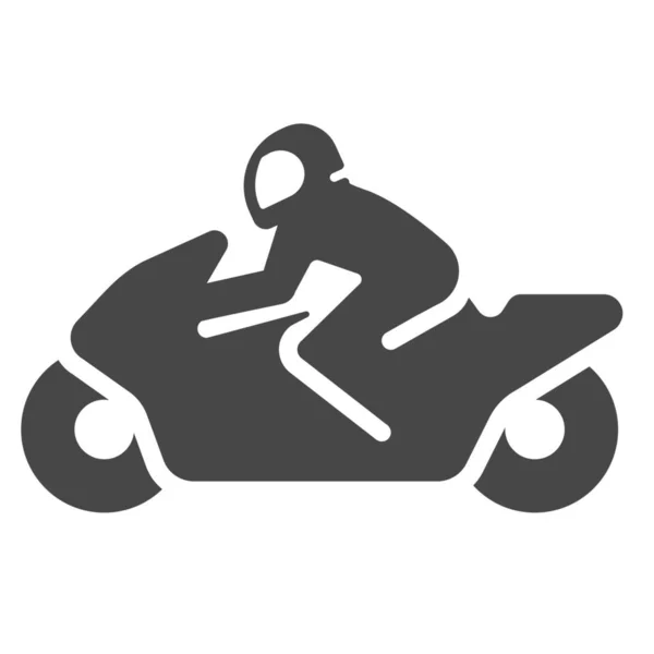 ソリッドスタイルのビッグバイクバイクのオートバイのアイコン — ストックベクタ