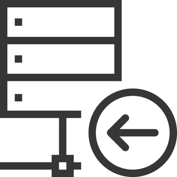 Icono Alojamiento Base Datos Computadora Estilo Esquema — Vector de stock