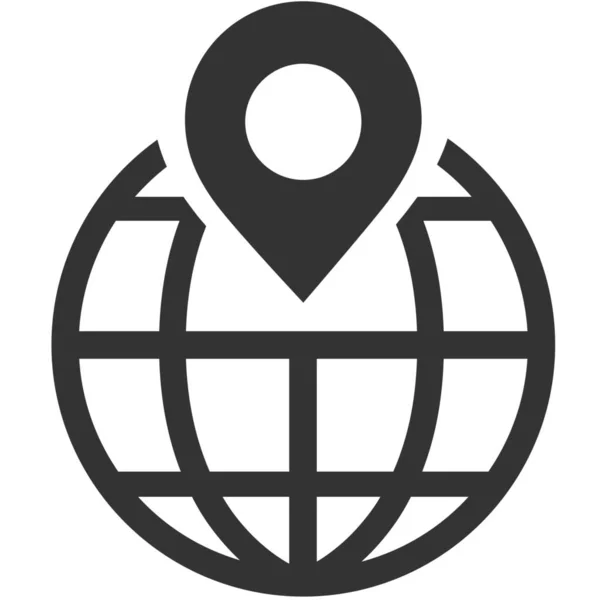 Geo Global Internationale Ikone Solidem Stil — Stockvektor