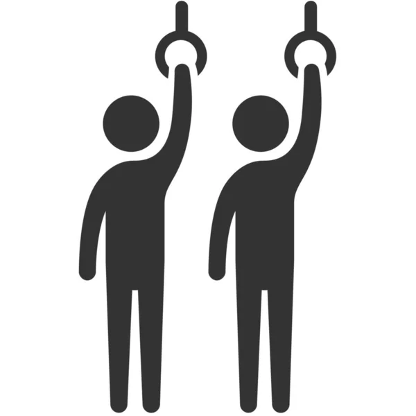 Bus Hanging Hold Symbol Solid Stil — Stockvektor