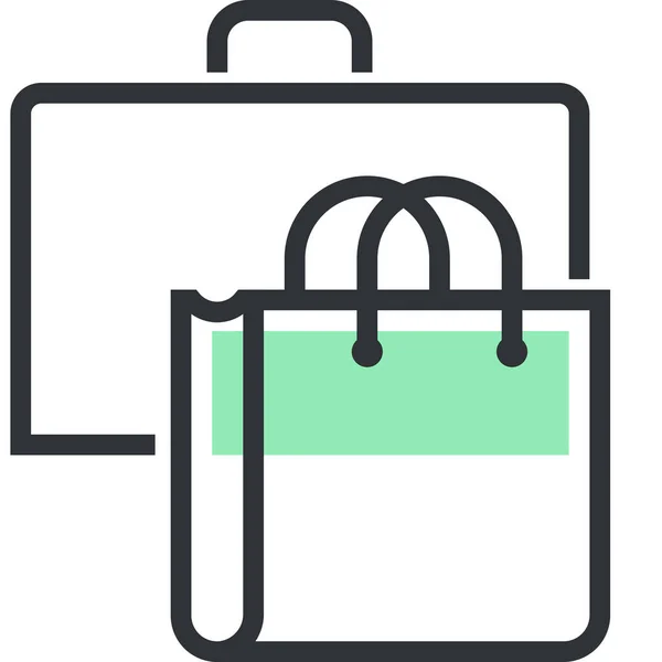 B2C Business Bag Icon Stil Ausgefüllter Umrisse — Stockvektor