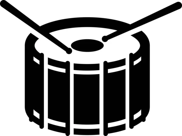 Band Drum Instrument Icon Solid Style — Stock Vector