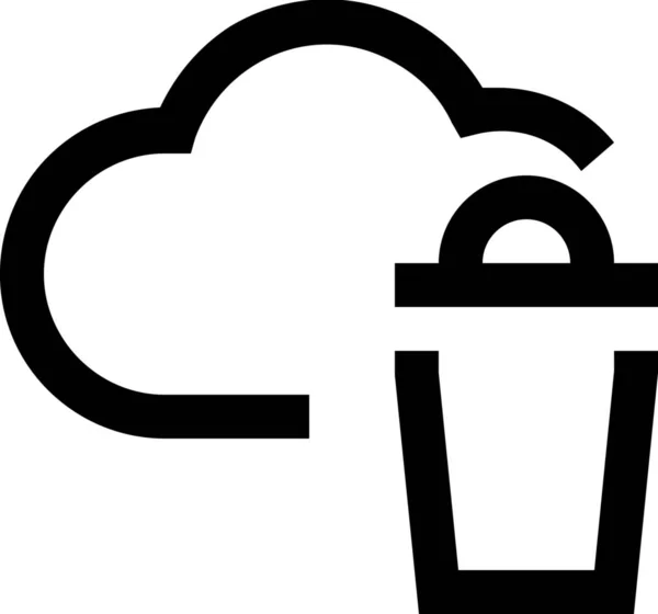 Base Données Cloud Supprimer Icône Dans Style Outline — Image vectorielle