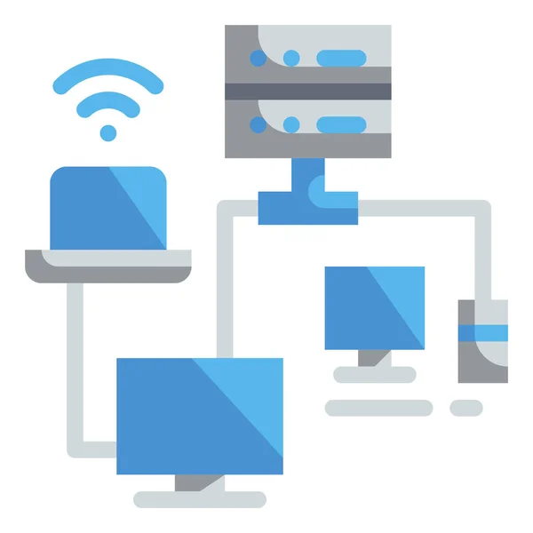 コンピュータ ハードウェアカテゴリのコンピュータ接続データベースアイコン — ストックベクタ