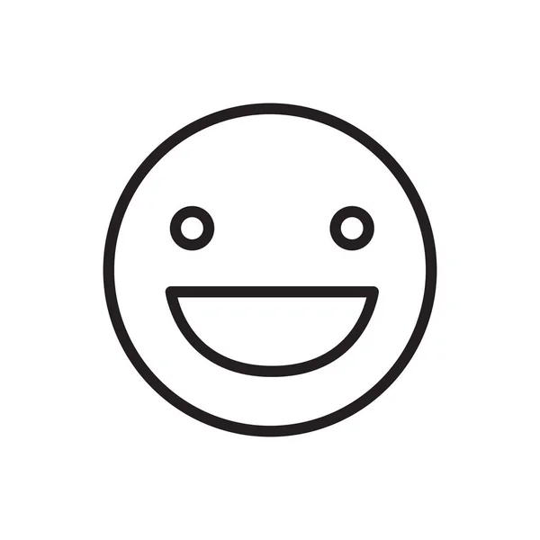 Emoticon Esperançoso Ícone Feliz Estilo Esboço — Vetor de Stock