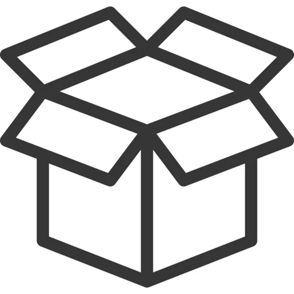 Ikon Paket Kubus Kotak - Stok Vektor