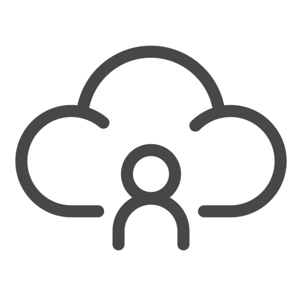 Σύννεφο Ιδιωτικό Εικονίδιο Μετοχή Στυλ Περίγραμμα — Διανυσματικό Αρχείο