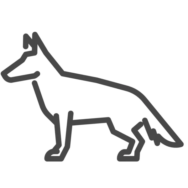 阿尔萨斯狗德国图标的轮廓风格 — 图库矢量图片