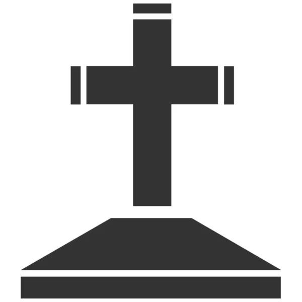 Catacomb Churchyard Death Icon Solid Style — Stock Vector